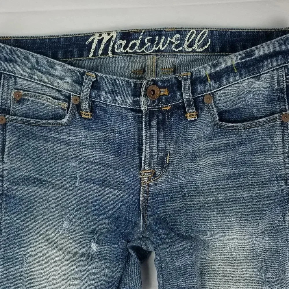 Madewell Factory Distressed 24X32 Blue Denim Jeans